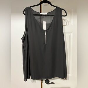 Black sleeveless blouse